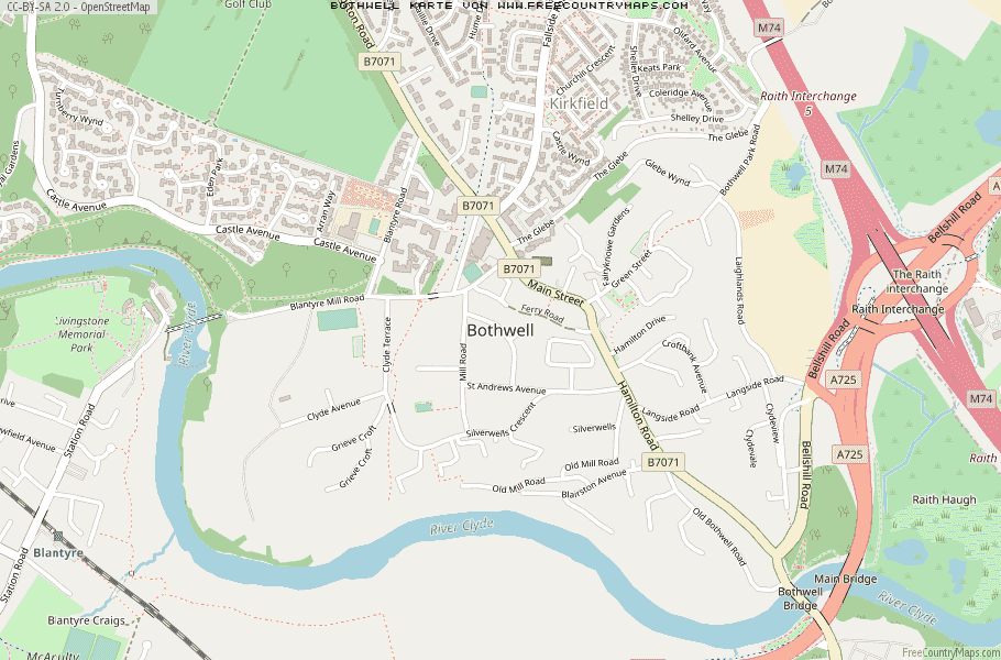 Karte Von Bothwell Vereinigtes Knigreich
