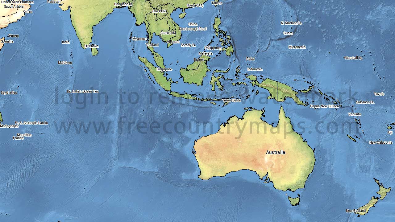 Locationmap of Australia in Oceania 