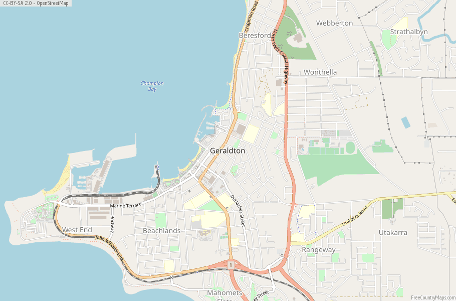 Geraldton Australia Map