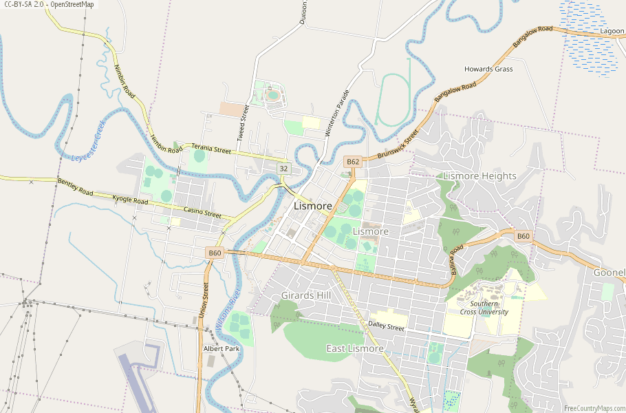 Lismore Australia Map