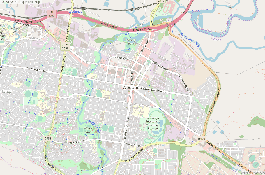 Wodonga Australia Map