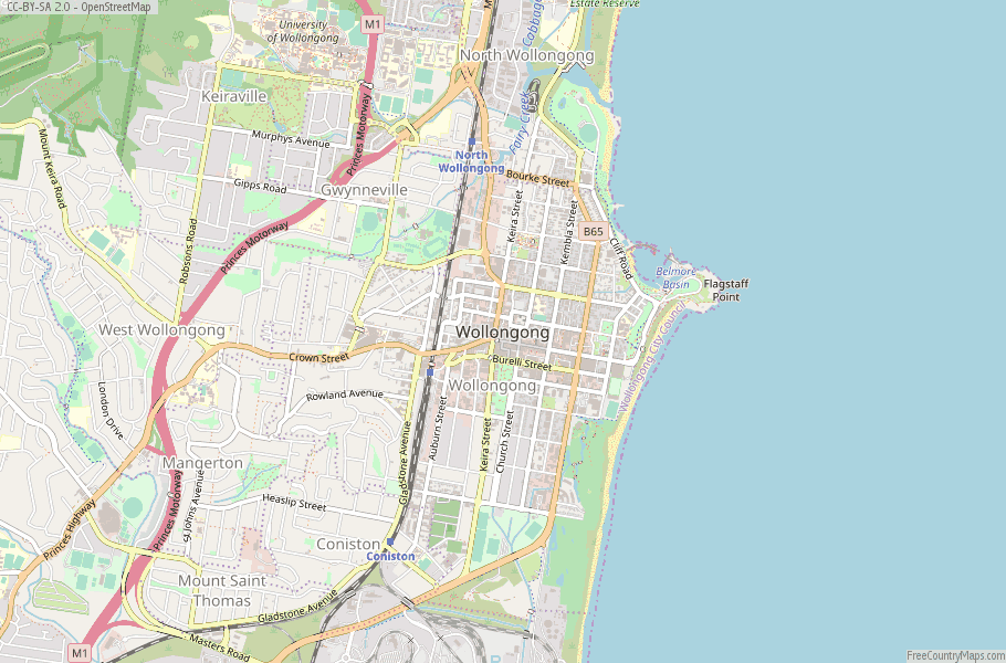 Wollongong Australia Map