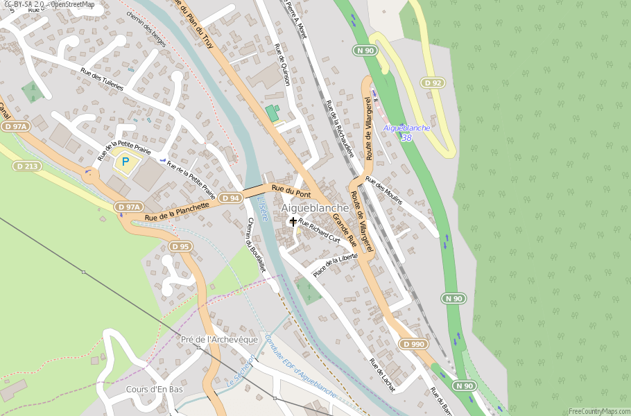 Aigueblanche France Map