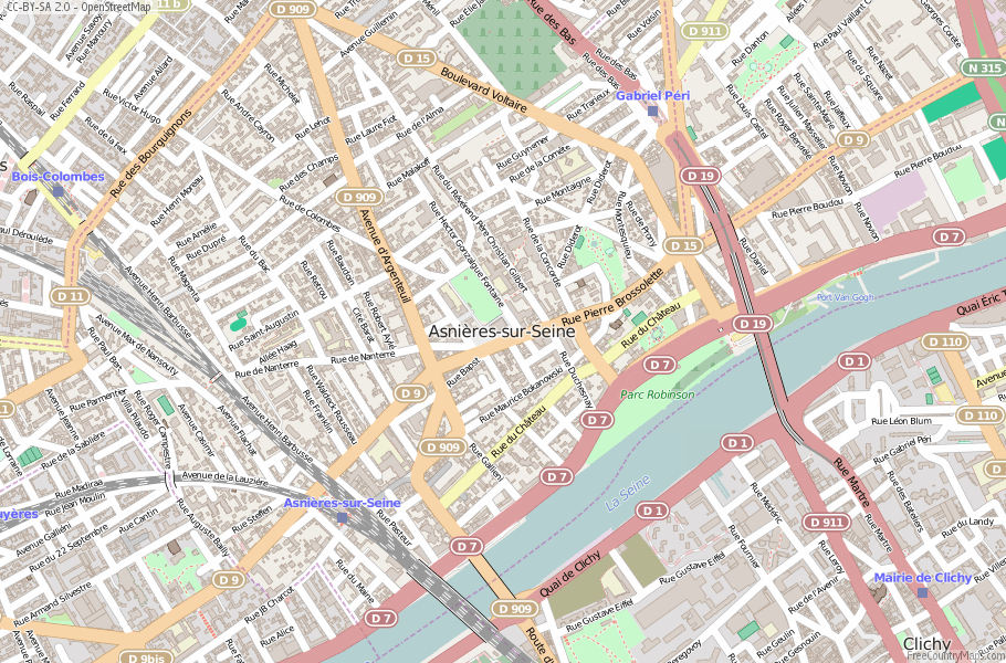 Asnières-sur-Seine France Map