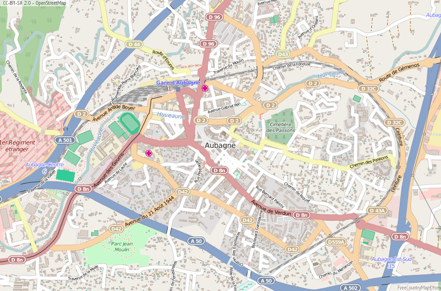Aubagne France Map