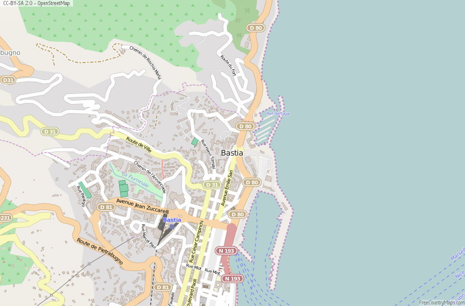 Bastia France Map