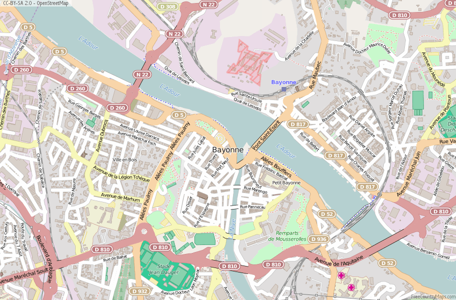 Bayonne France Map
