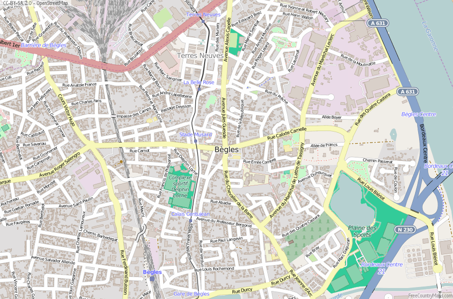 Bègles France Map