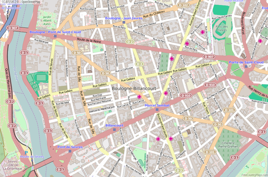 Boulogne-Billancourt France Map