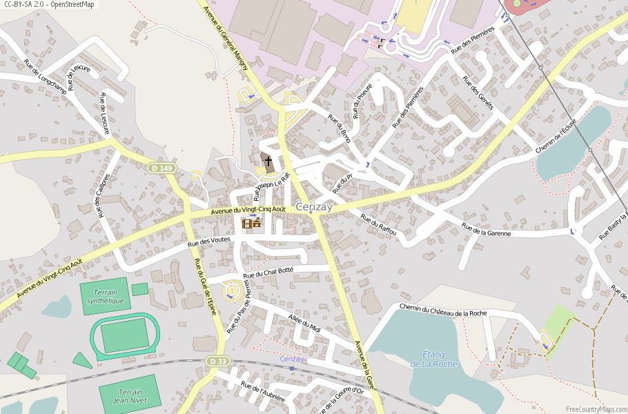 Cerizay Map France Latitude & Longitude: Free Maps
