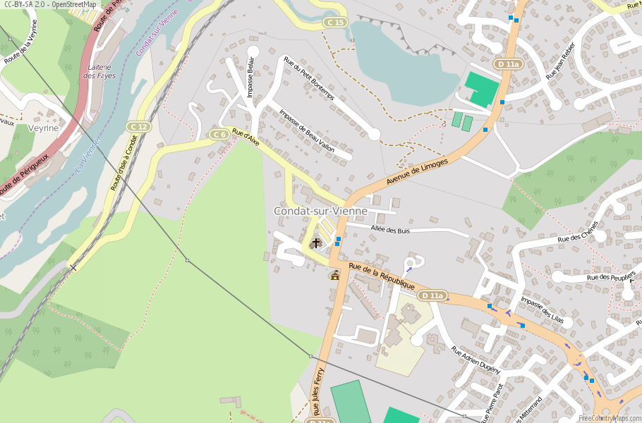 Condat-sur-Vienne France Map