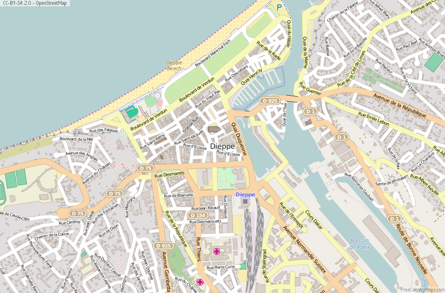 Dieppe France Map