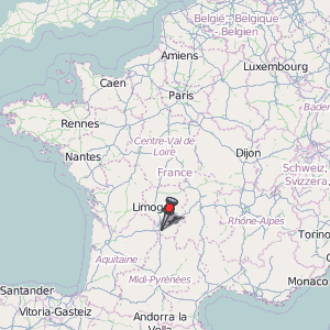 Objat Map France Latitude & Longitude: Free Maps