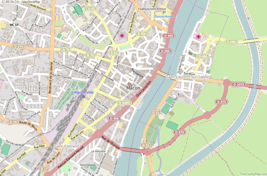 Mâcon France Map