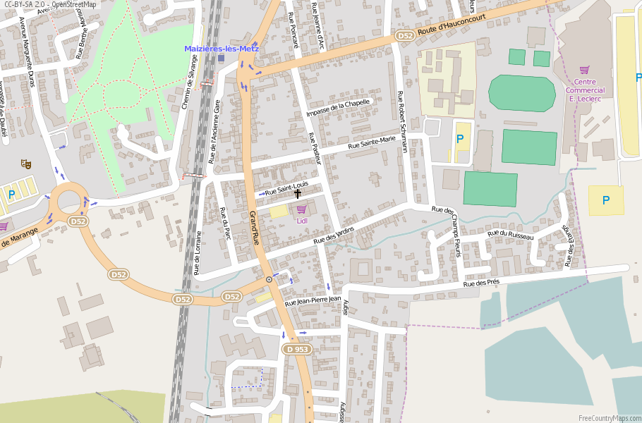 Maizières-lès-Metz France Map