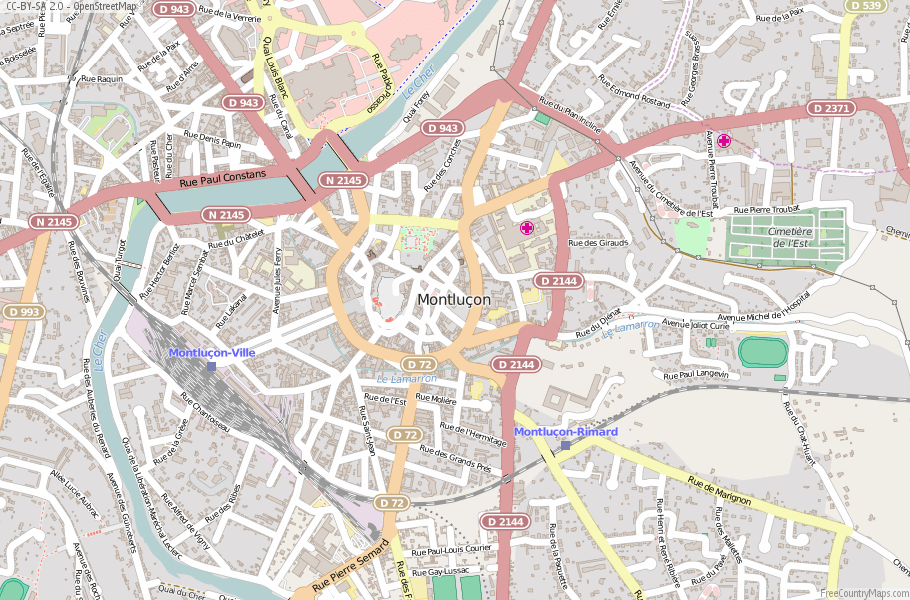 Montluçon France Map