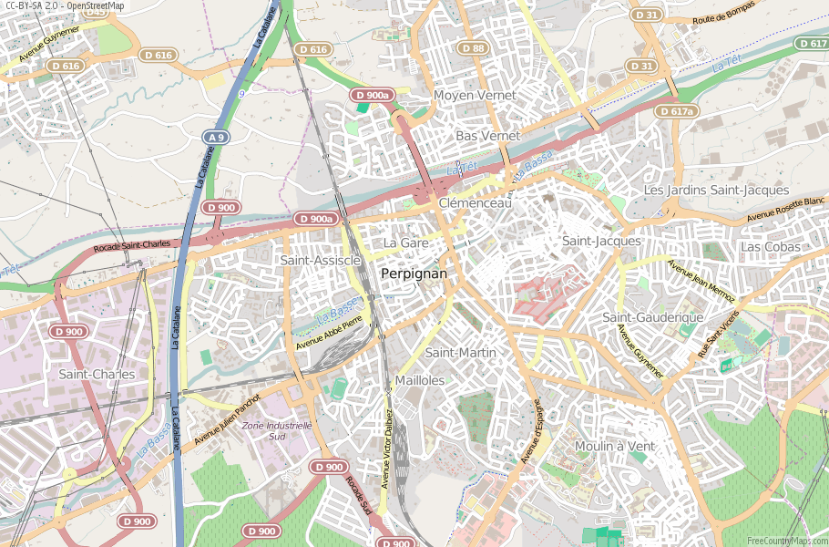 Perpignan France Map