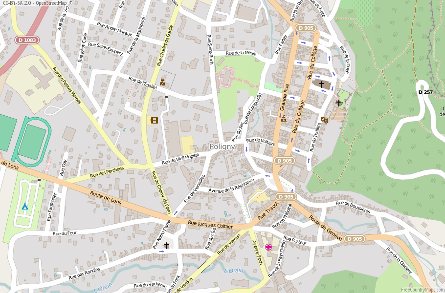 Poligny Map France Latitude & Longitude: Free Maps