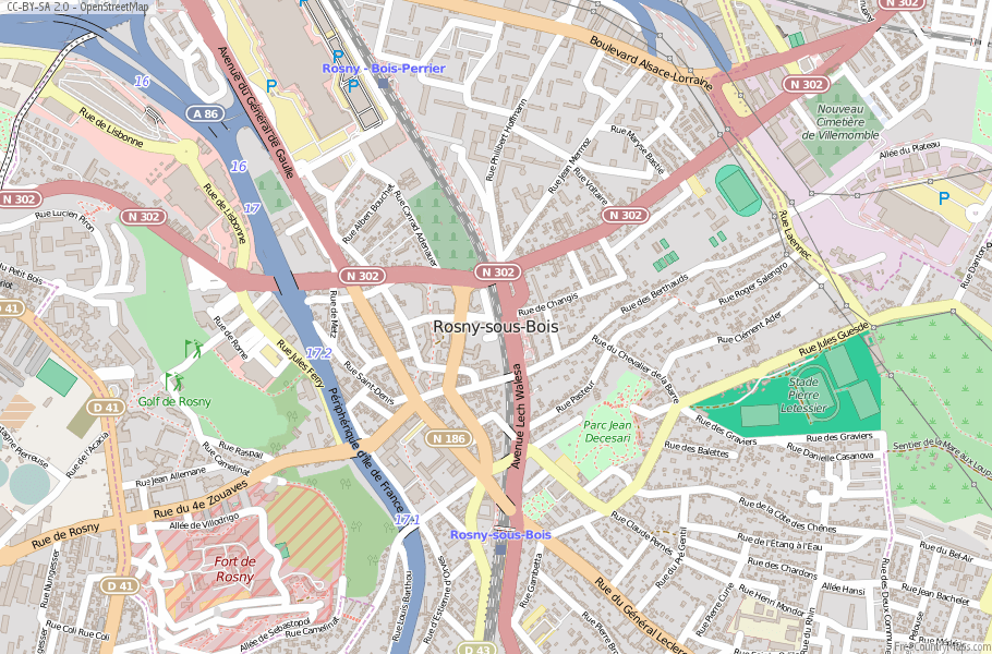 Rosny-sous-Bois France Map