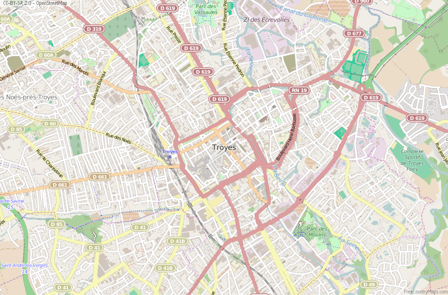 Troyes France Map