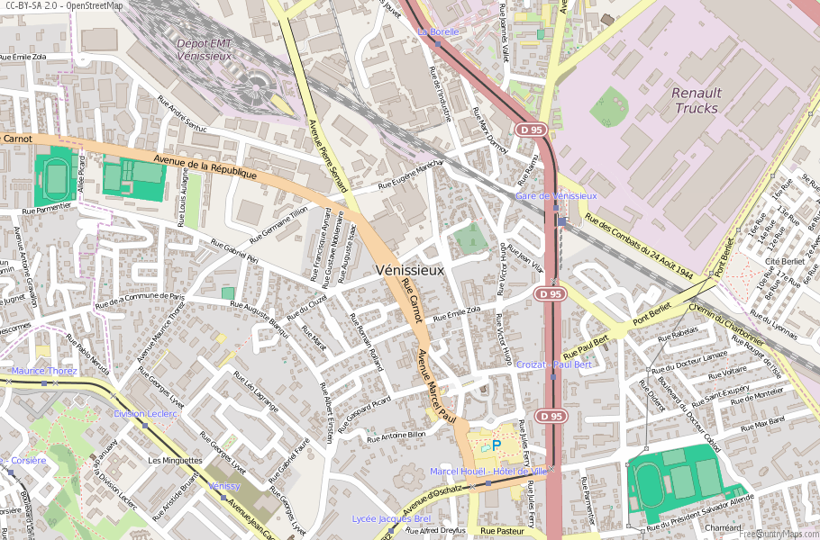 Vénissieux France Map