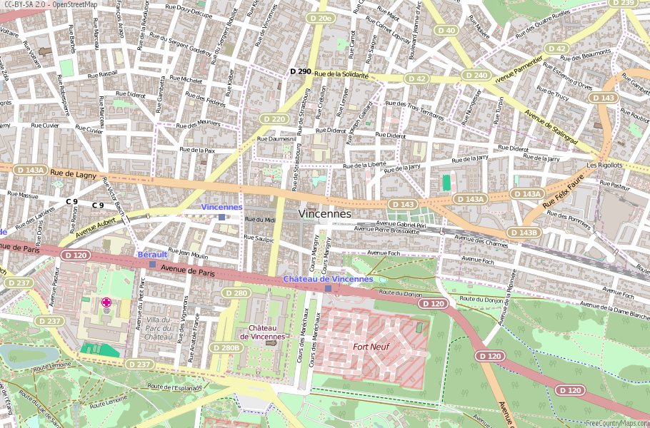 Vincennes France Map