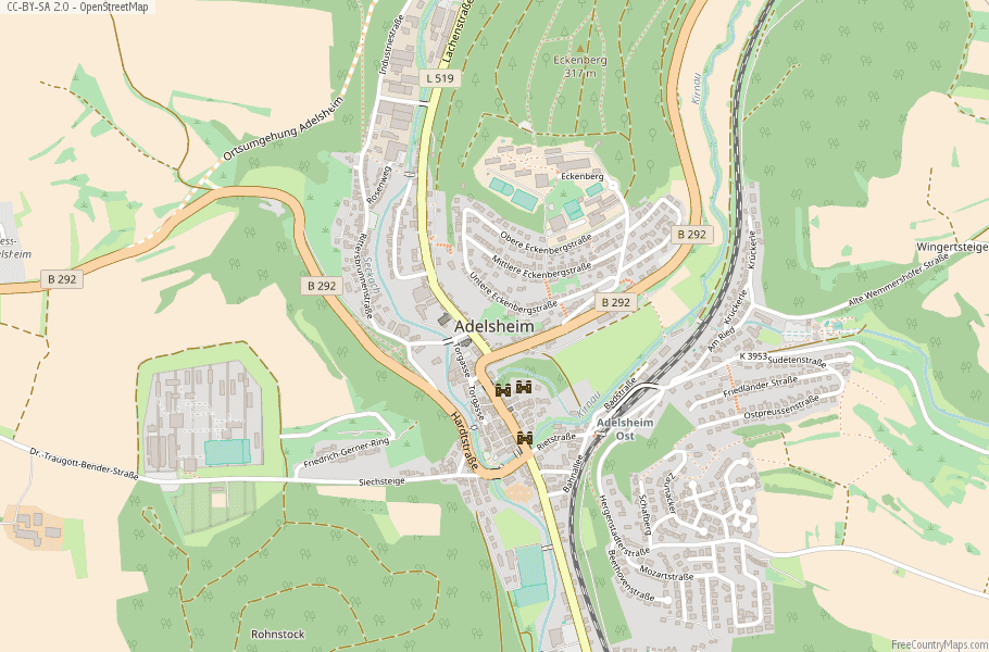 Adelsheim Germany Map
