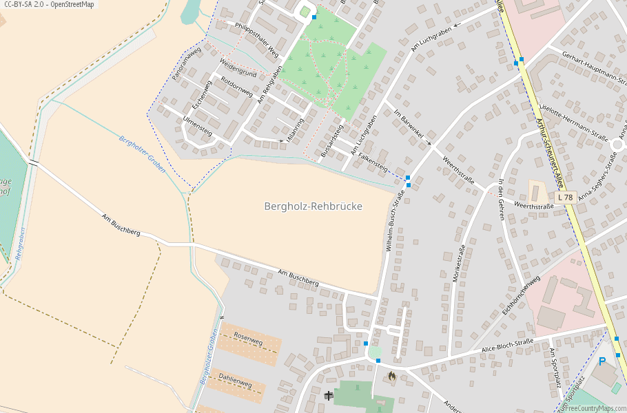 Bergholz-Rehbrücke Germany Map