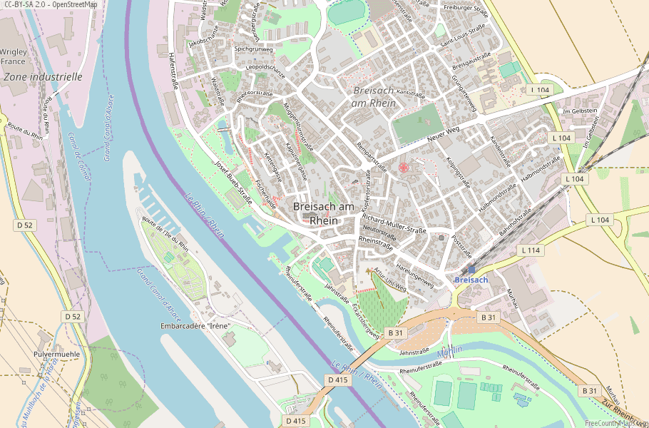 Breisach am Rhein Germany Map