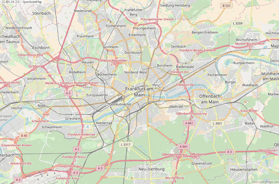 Frankfurt am Main Germany Map