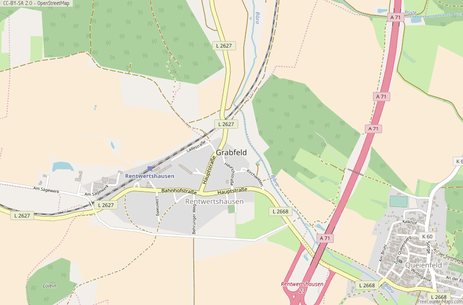 Grabfeld Germany Map