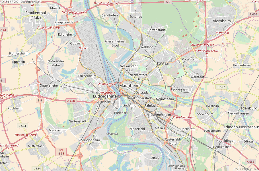 Mannheim Germany Map