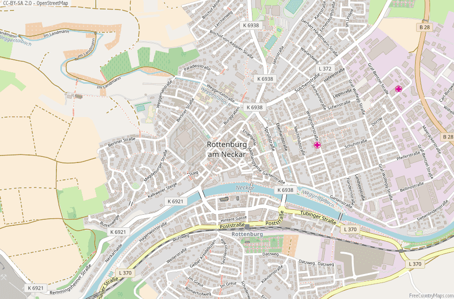 Rottenburg am Neckar Germany Map