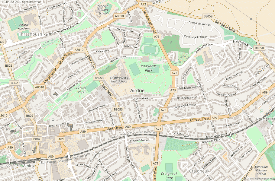 City Of Airdrie Maps Airdrie Map Great Britain Latitude & Longitude: Free Scotland Maps