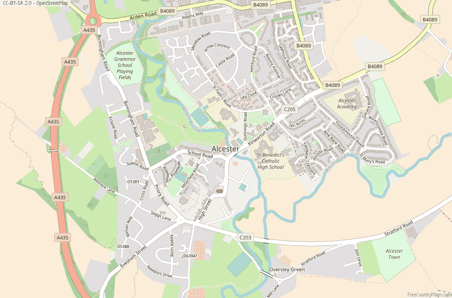 Alcester England Map