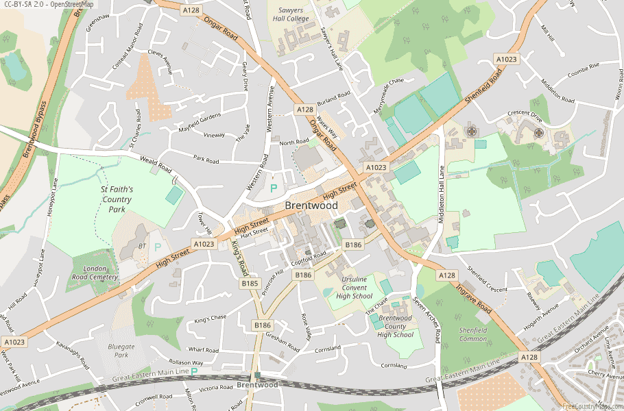 Brentwood England Map