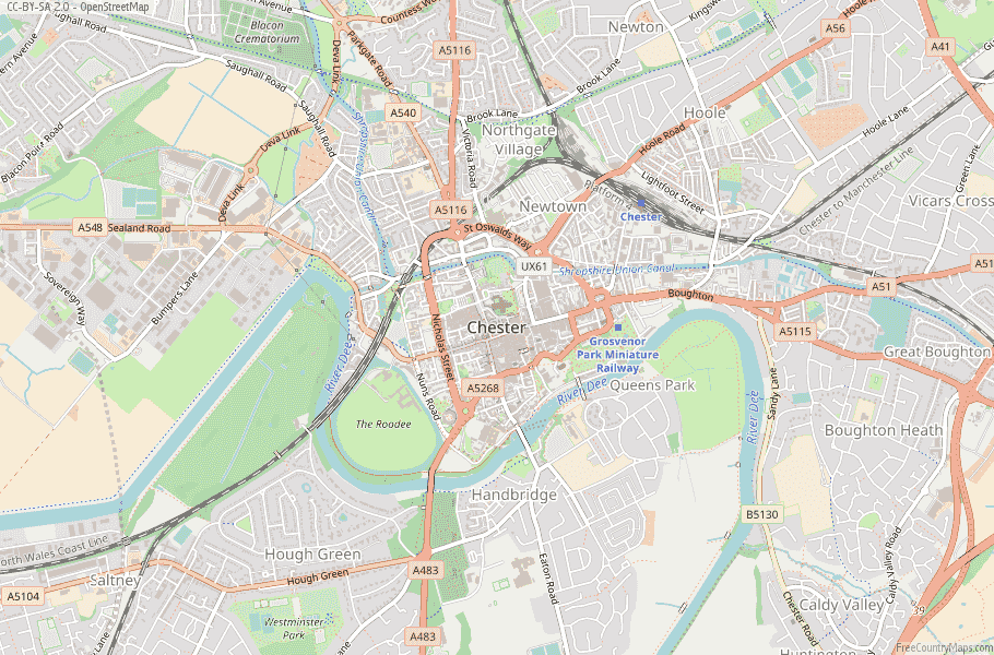 Chester England Map