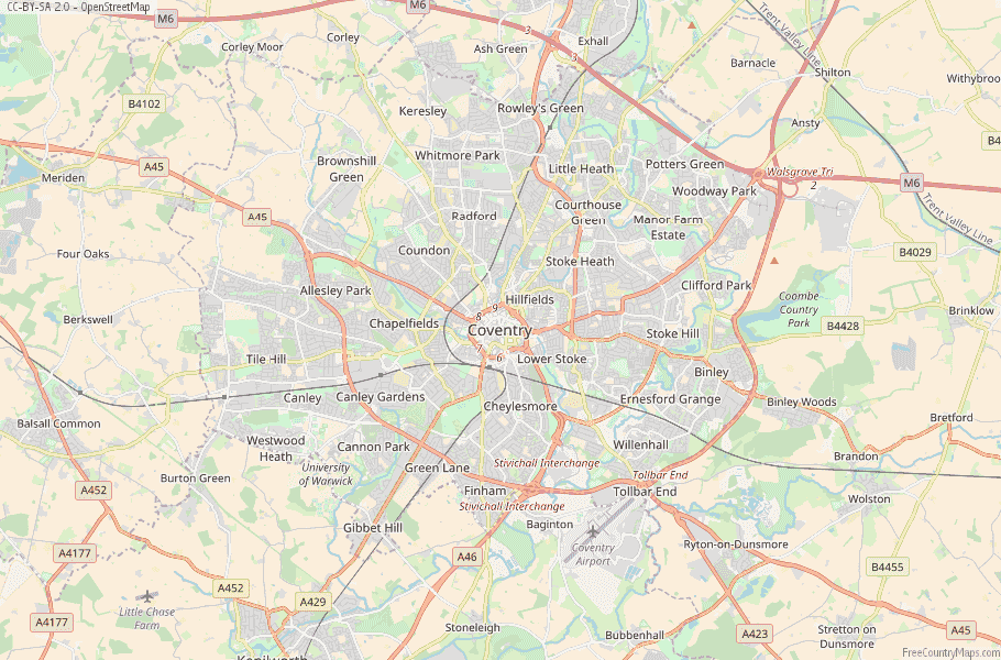Coventry England Map