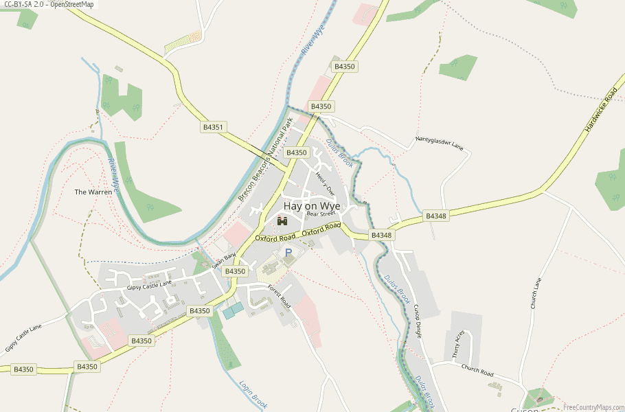 Hay On Wye Map Hay On Wye Map Great Britain Latitude & Longitude: Free Wales Maps