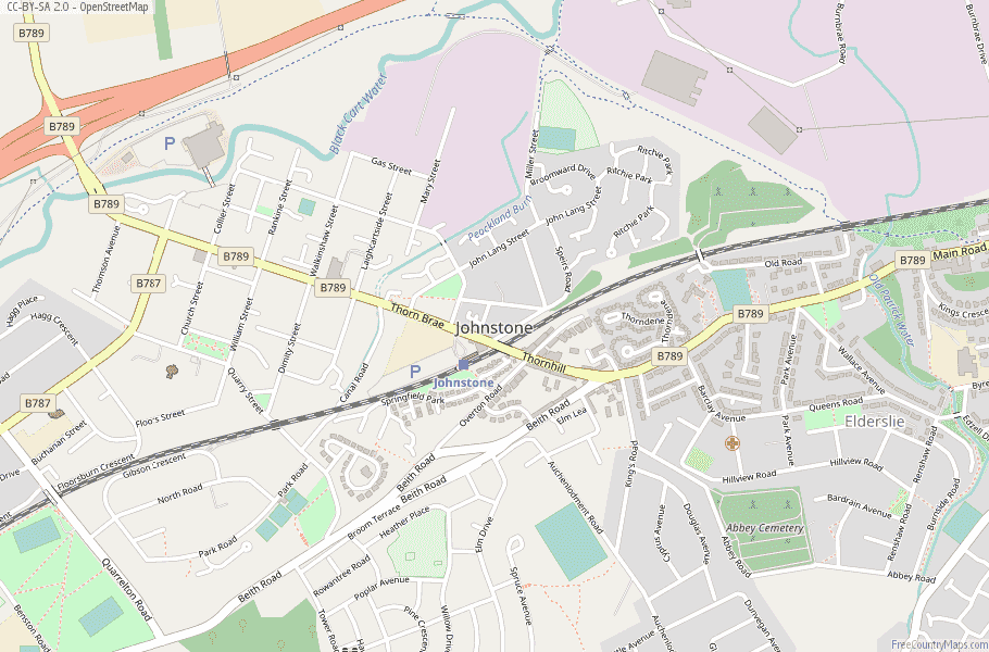 Johnstone Map Great Britain Latitude & Longitude: Free Scotland Maps