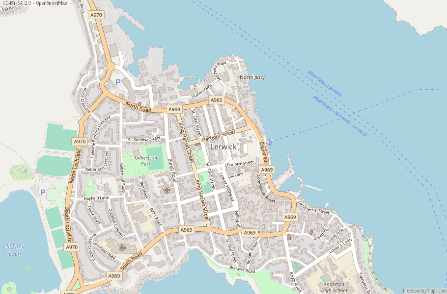 tourist map of lerwick