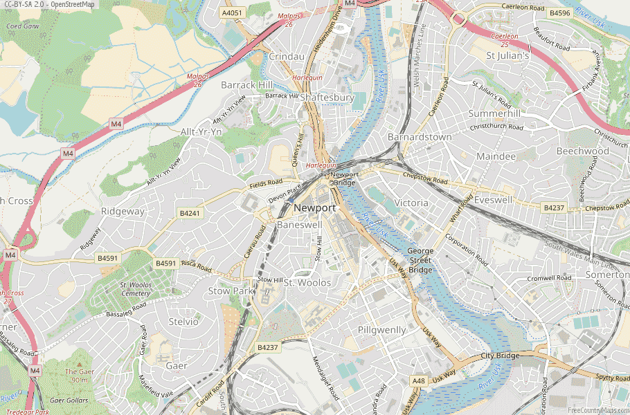 Newport Wales Map