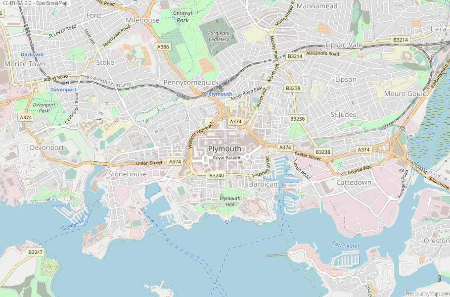 Plymouth England Map