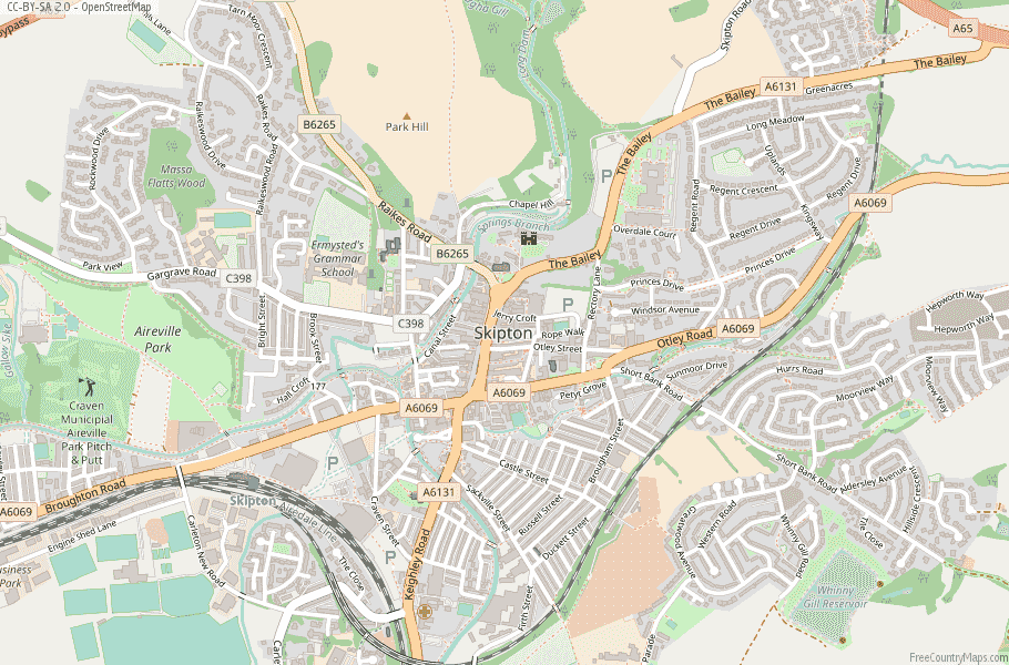 tourist map of skipton town centre