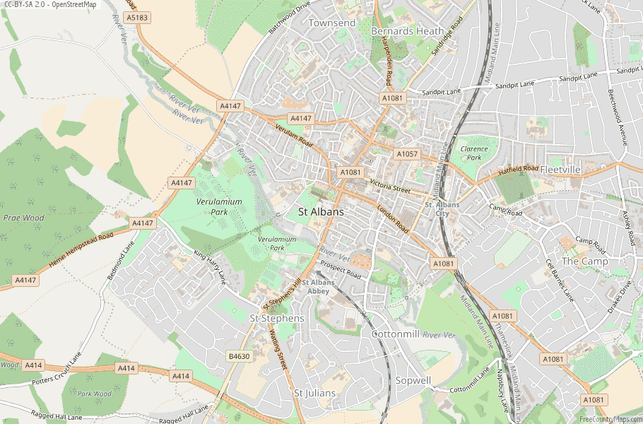 St Albans England Map