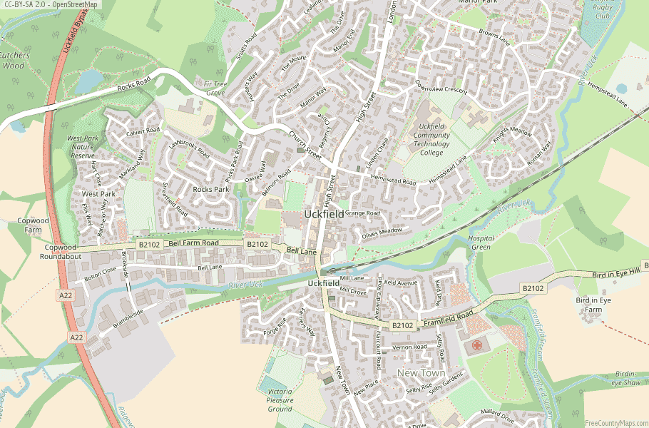 Uckfield Map Great Britain Latitude & Longitude: Free England Maps