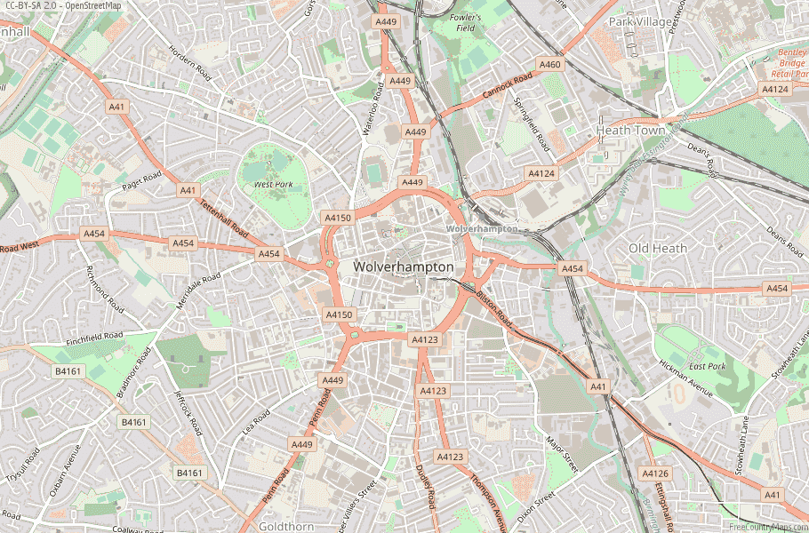 Wolverhampton England Map