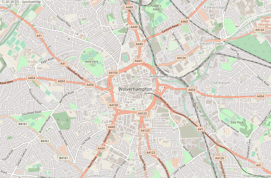 Wolverhampton Map Great Britain Latitude & Longitude Free England Maps
