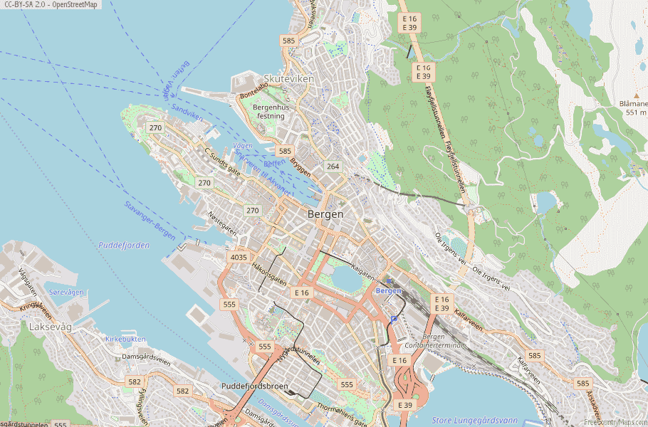 Bergen Norway Map