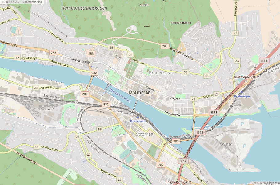 Drammen Norway Map